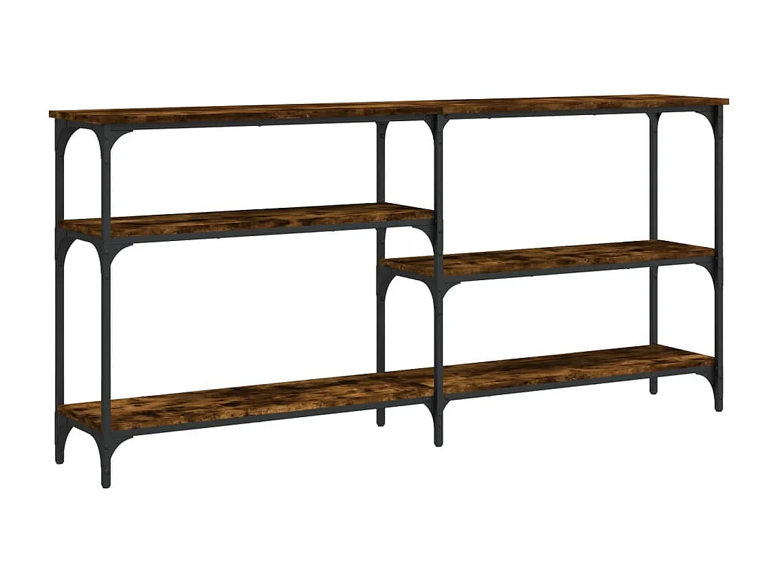 Table console chêne fumé 160x29x75 bois d'ingénierie