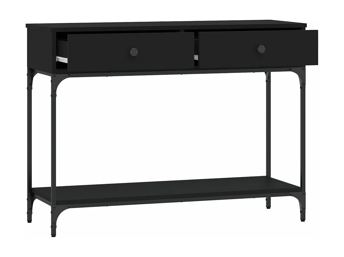 Table console noir 100x34,5x75 bois d'ingénierie