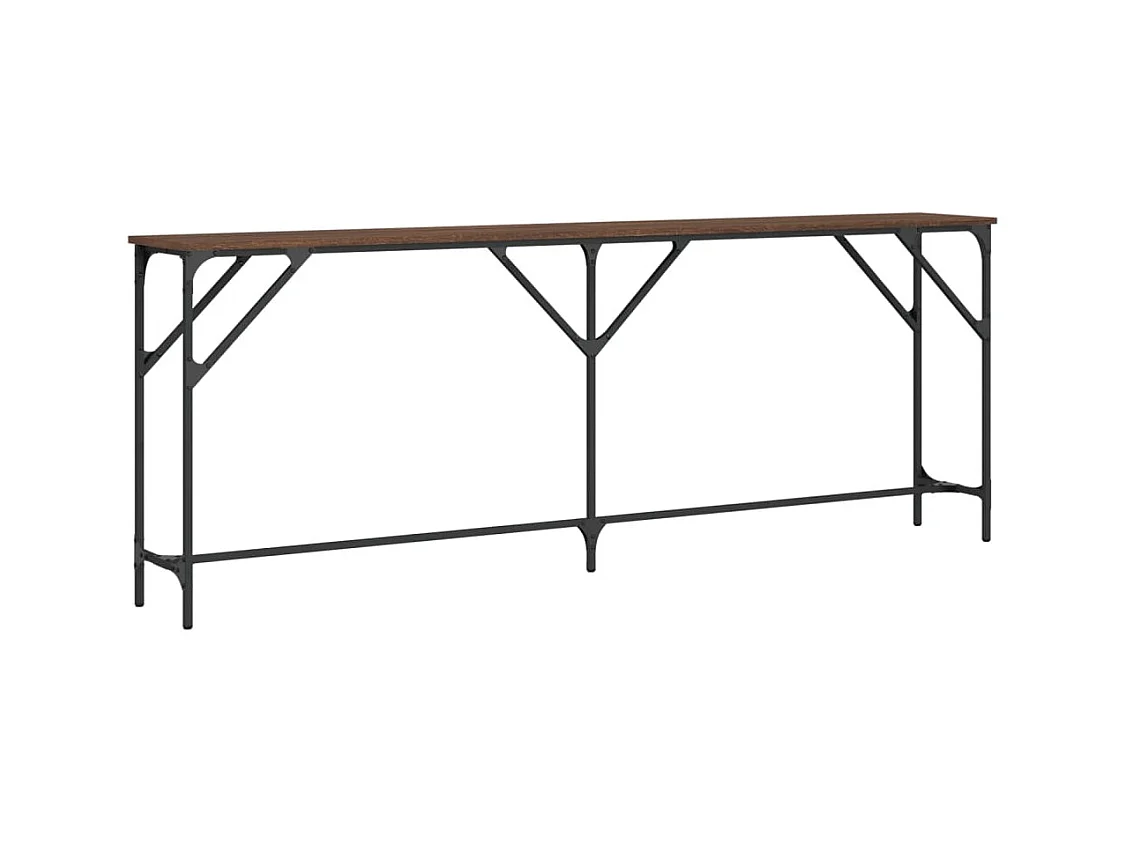Table console chêne marron 200x29x75 bois d'ingénierie
