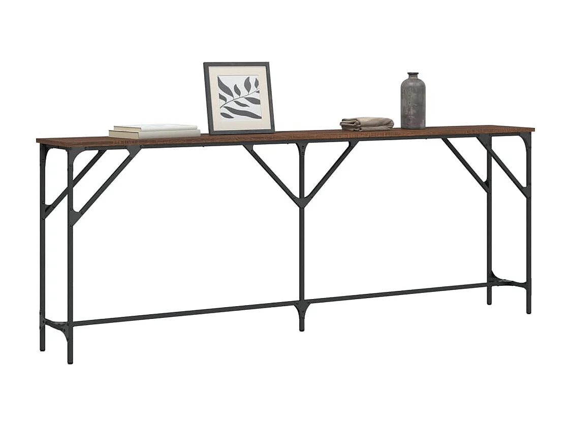 Table console chêne marron 200x29x75 bois d'ingénierie