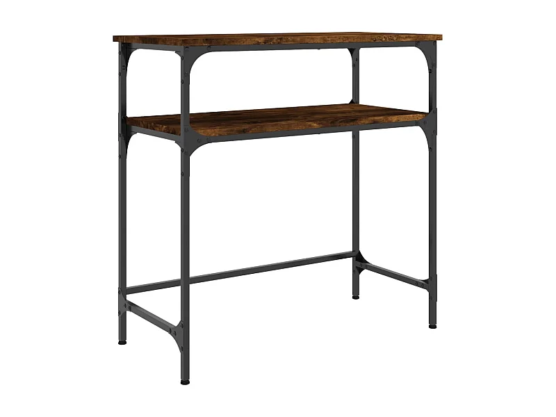 Table console chêne fumé 75x35,5x75 bois d'ingénierie