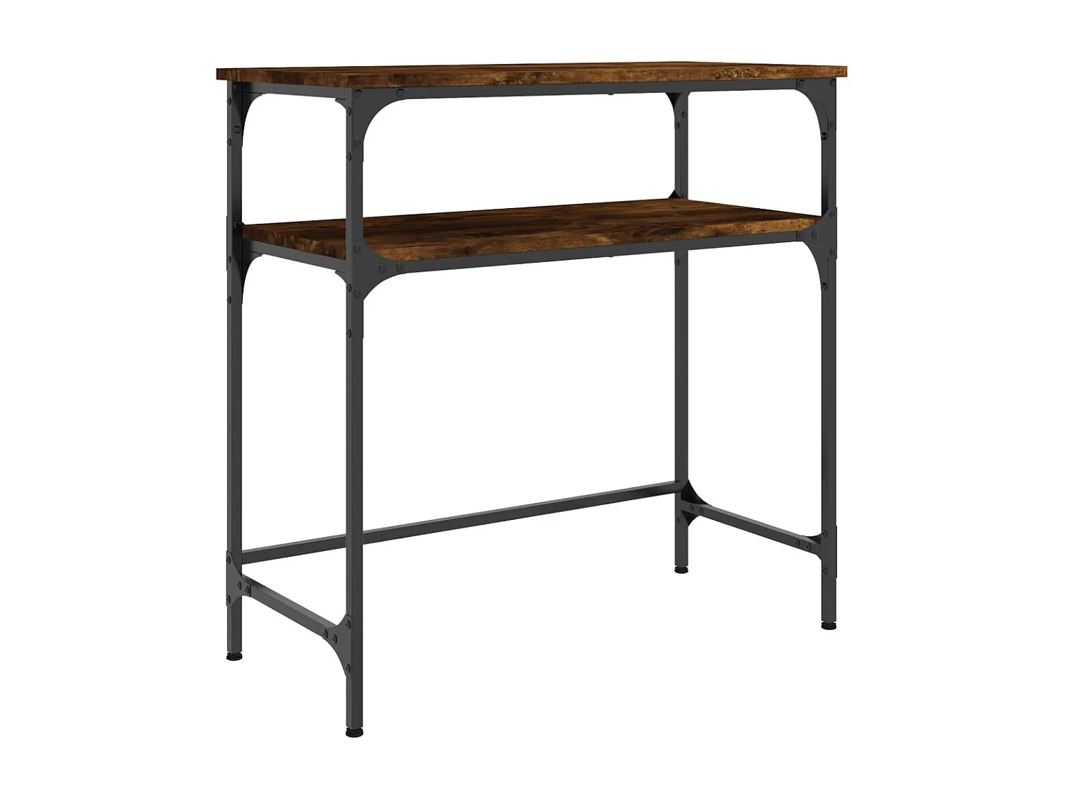 Table console chêne fumé 75x35,5x75 bois d'ingénierie