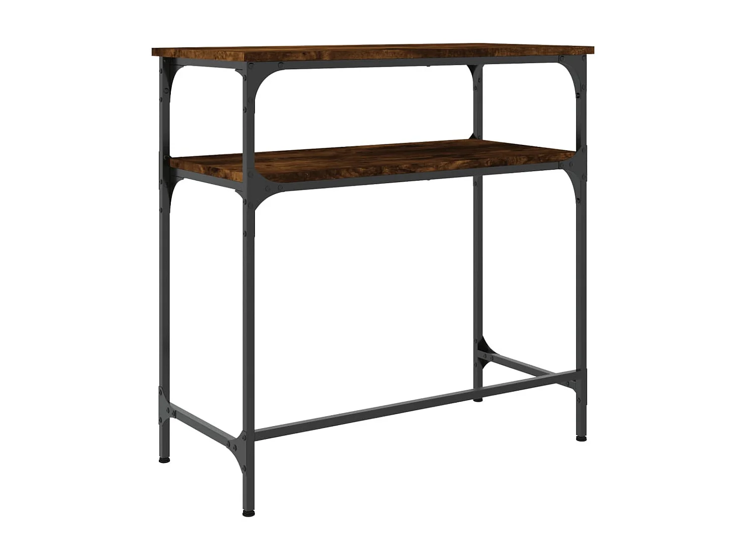 Table console chêne fumé 75x35,5x75 bois d'ingénierie