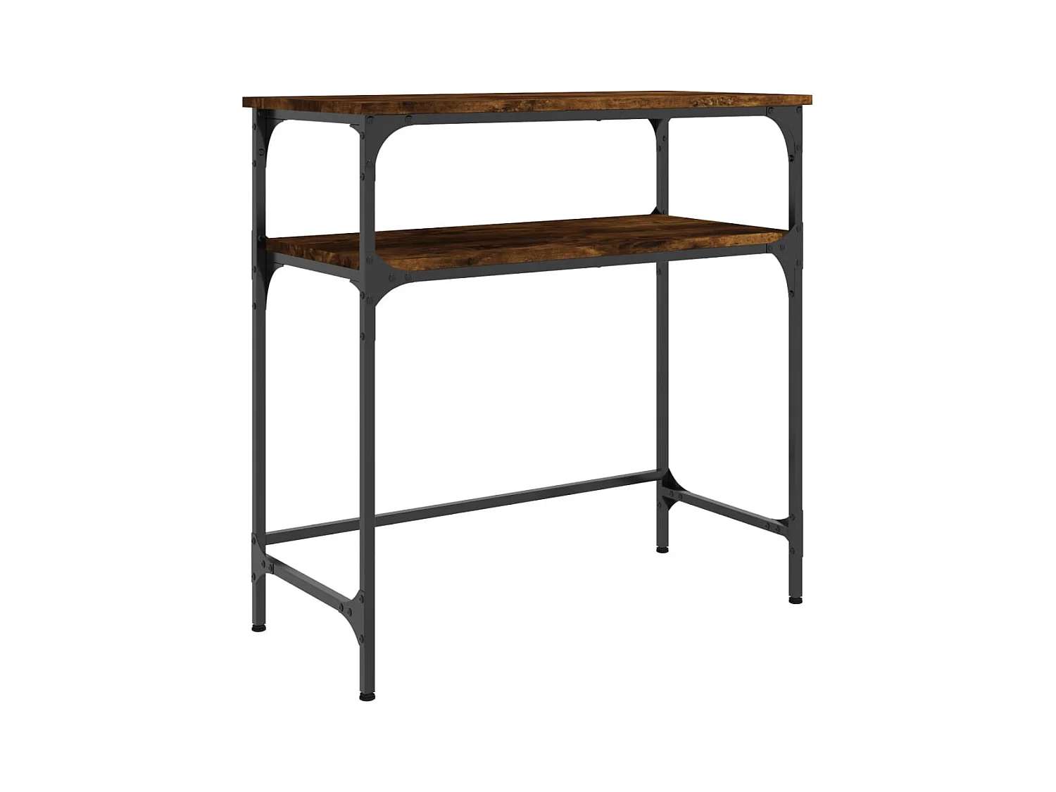 Table console chêne fumé 75x35,5x75 bois d'ingénierie