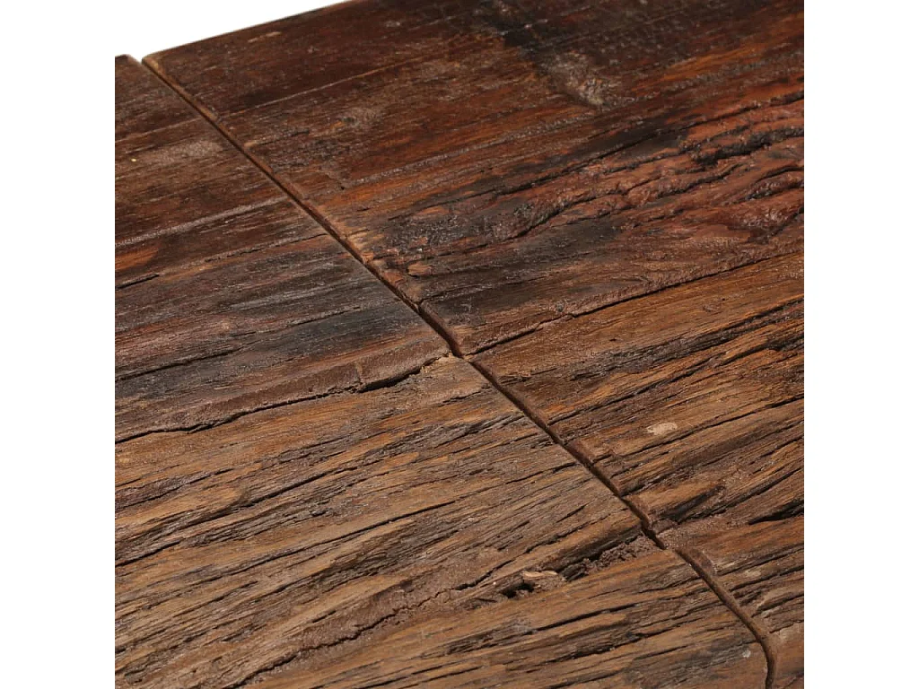 Table console doré acier inoxydable et bois de mélèze massif