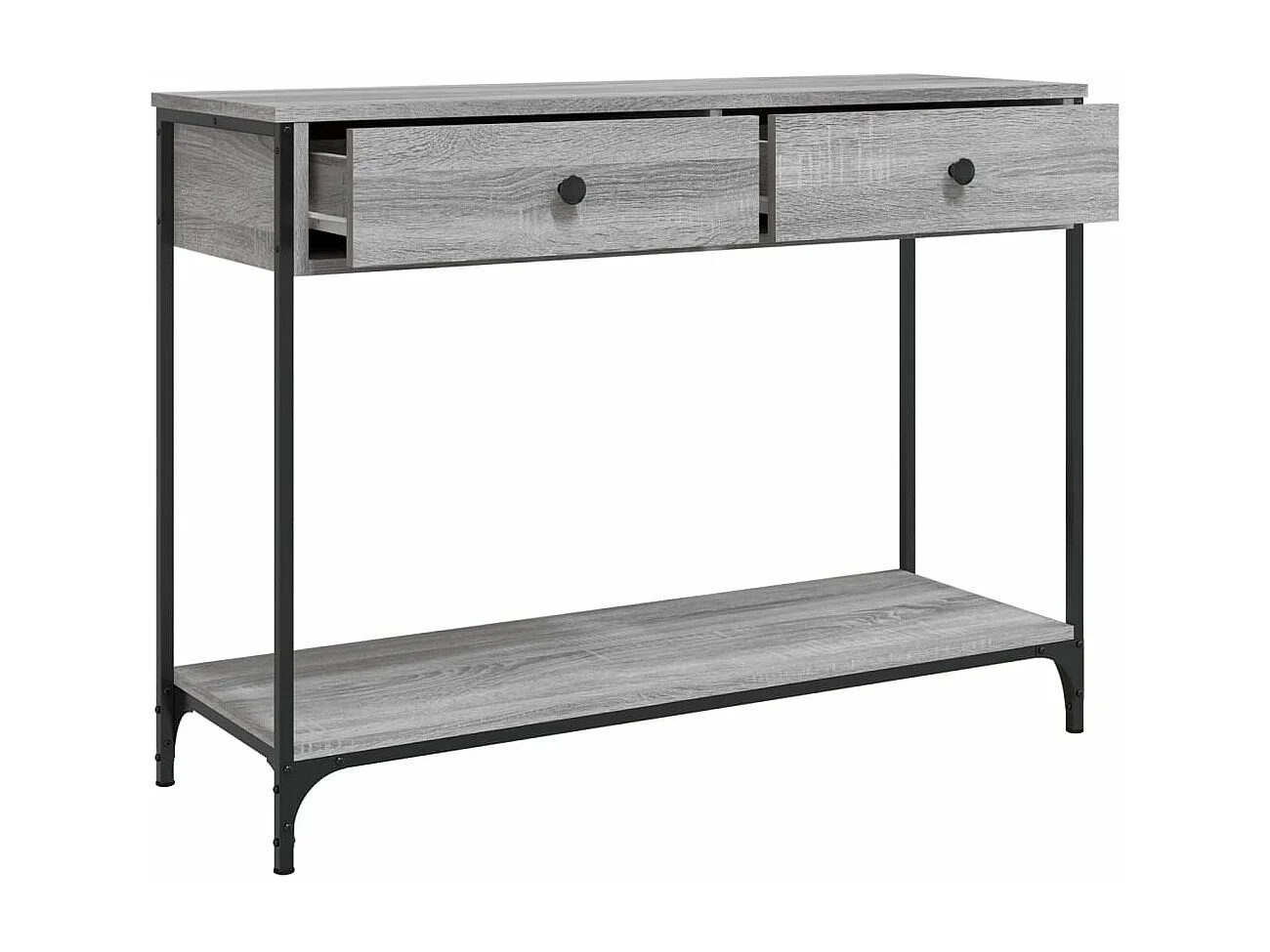Table console sonoma gris 100x34,5x75 bois d'ingénierie
