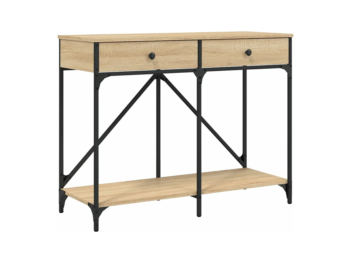 Table console chêne sonoma 100x39x78,5 bois d'ingénierie