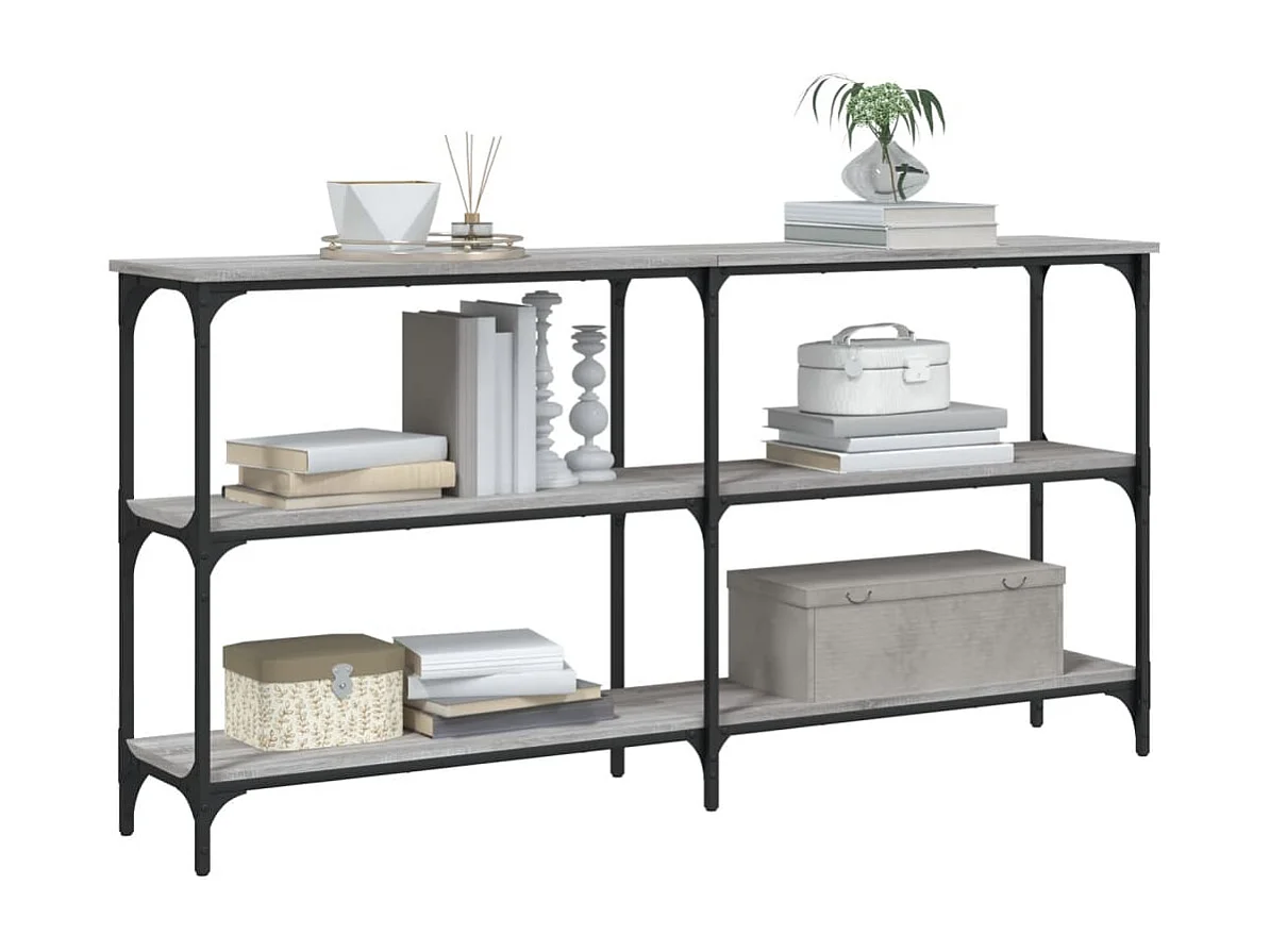 Table console sonoma gris 150x29x75 bois d'ingénierie