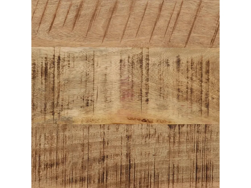 Table console 110x30x75 bois de manguier massif brut et fer