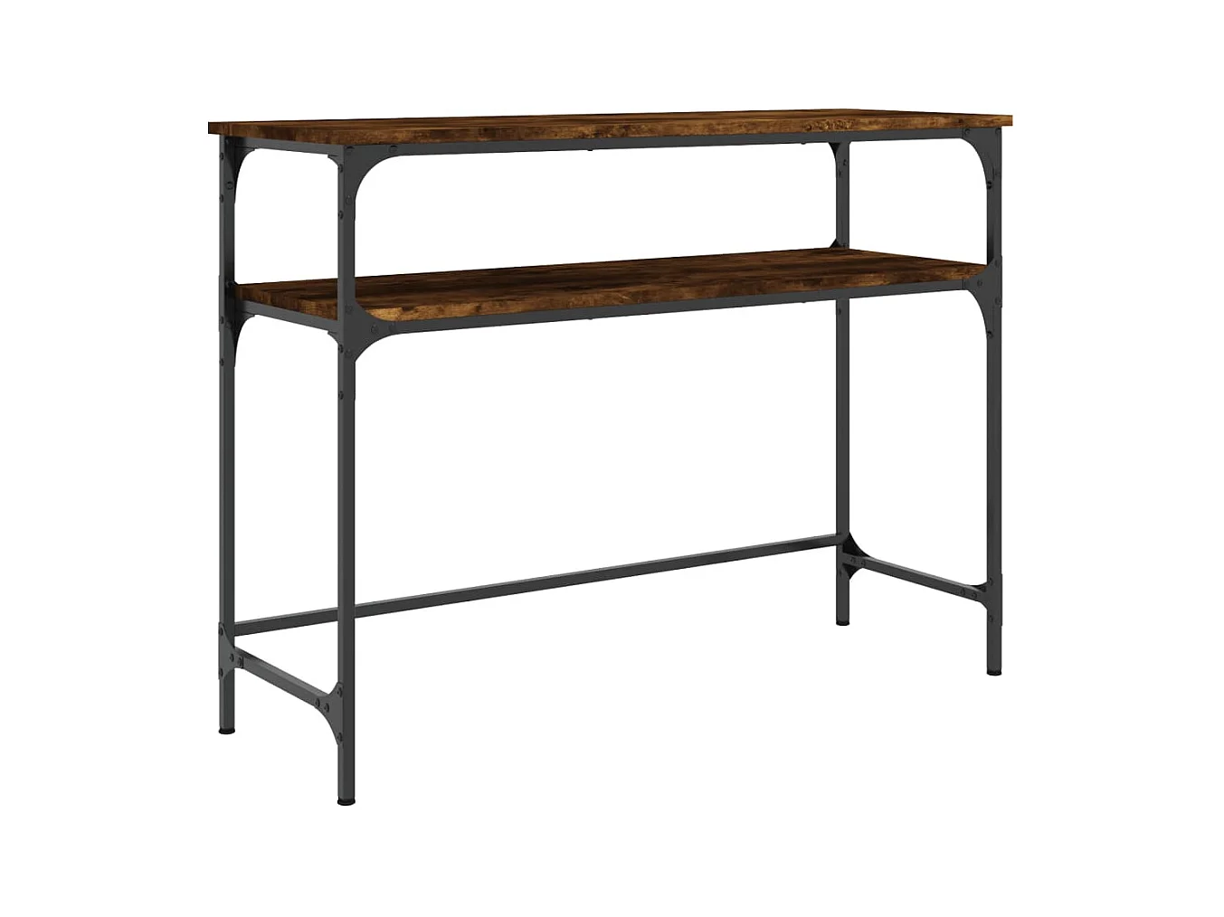 Table console chêne fumé 100x35,5x75 bois d'ingénierie