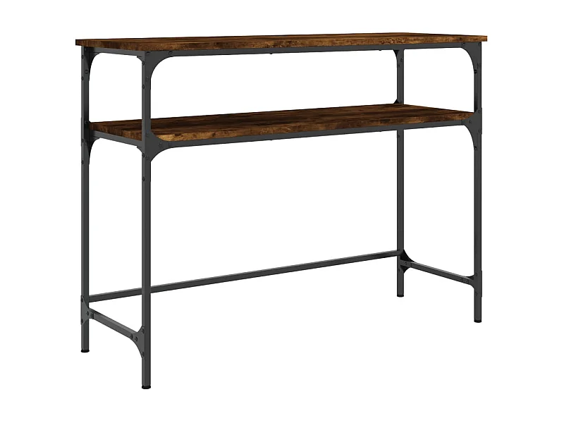 Table console chêne fumé 100x35,5x75 bois d'ingénierie
