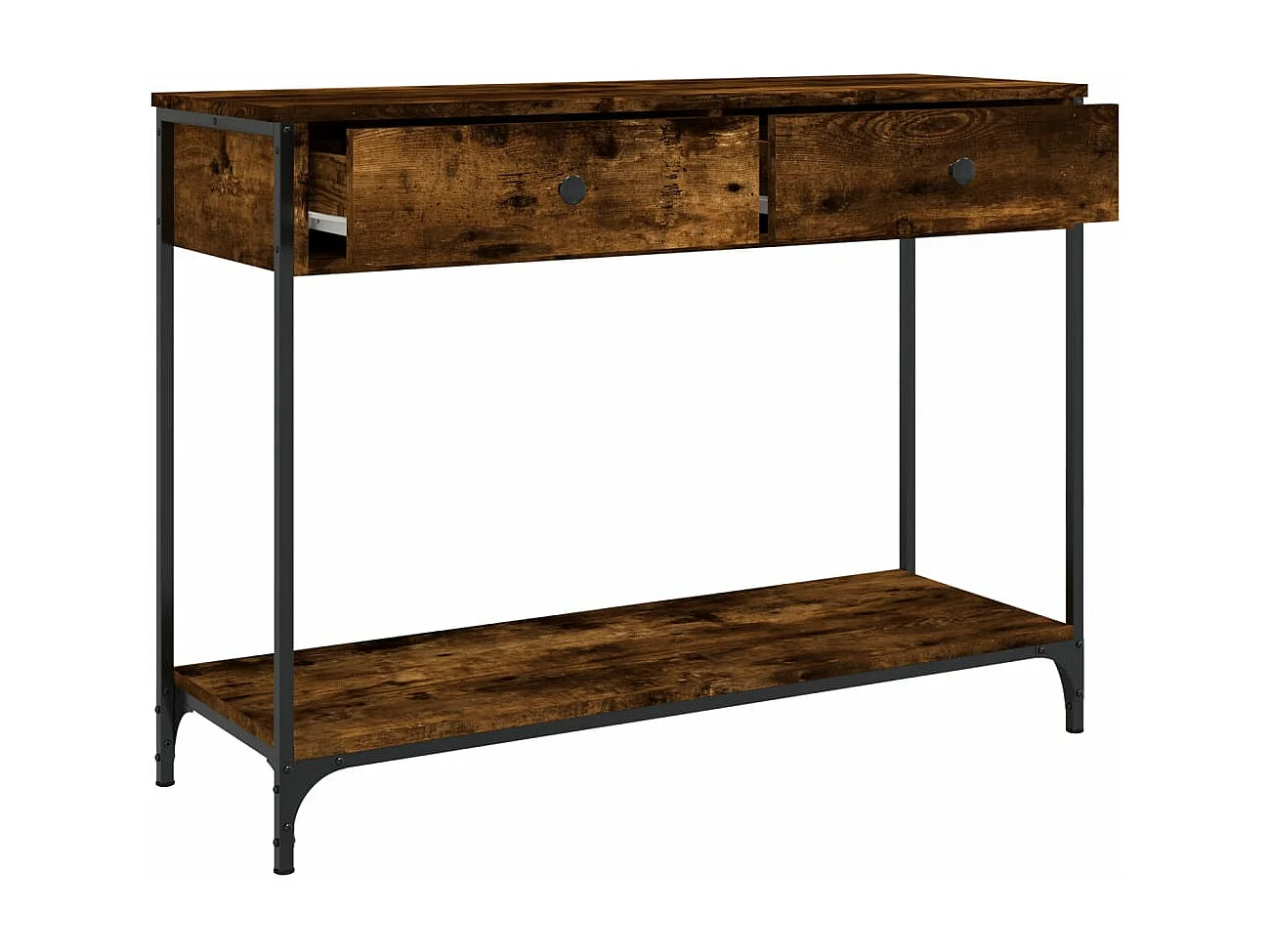 Table console chêne fumé 100x34,5x75 bois d'ingénierie