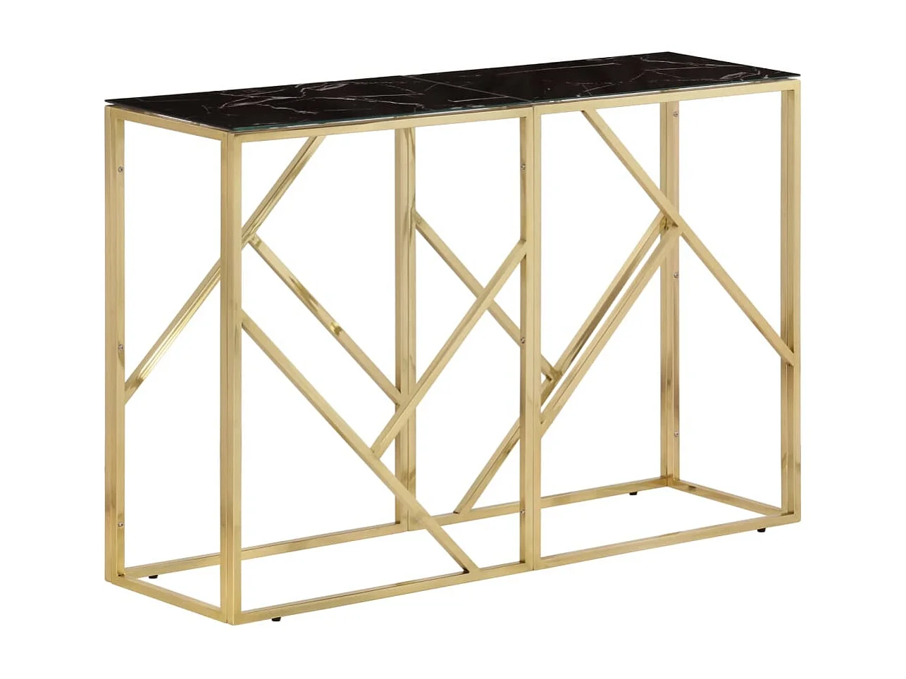 Wandtafel roestvrijstaal en gehard glas goudkleurig