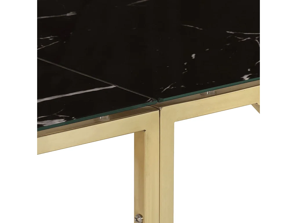 Wandtafel roestvrijstaal en gehard glas goudkleurig