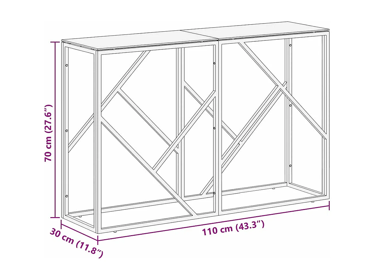 Wandtafel roestvrijstaal en gehard glas goudkleurig