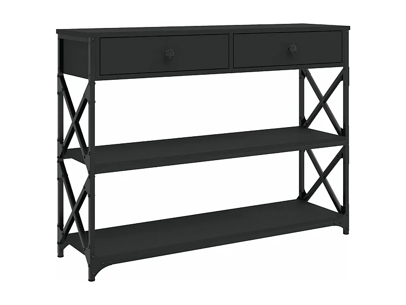 Table console noir 100x28x75 bois d'ingénierie