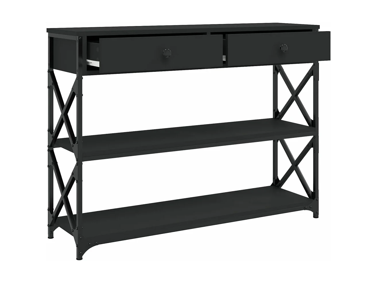 Table console noir 100x28x75 bois d'ingénierie