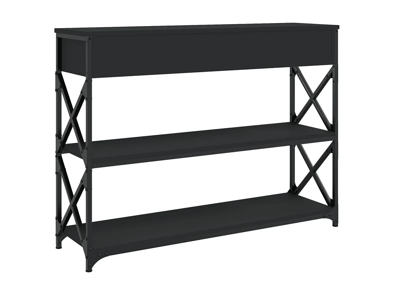 Table console noir 100x28x75 bois d'ingénierie