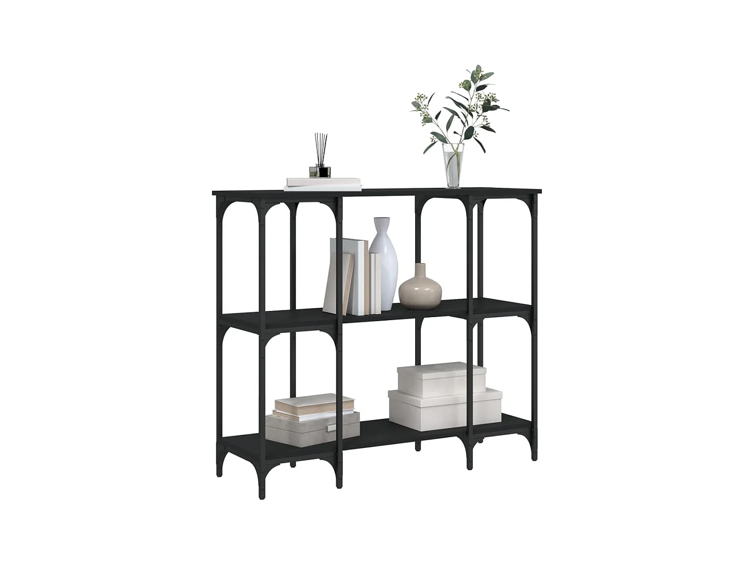 Table console noir 102x35x90 bois d'ingénierie