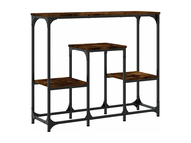 Table console chêne fumé 89,5x28x76 bois d'ingénierie