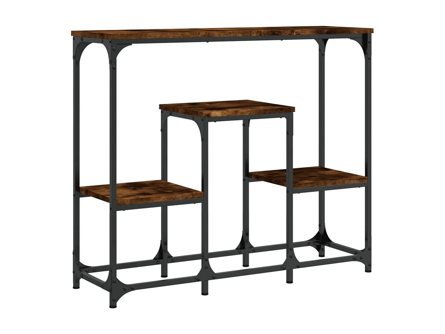 Table console chêne fumé 89,5x28x76 bois d'ingénierie