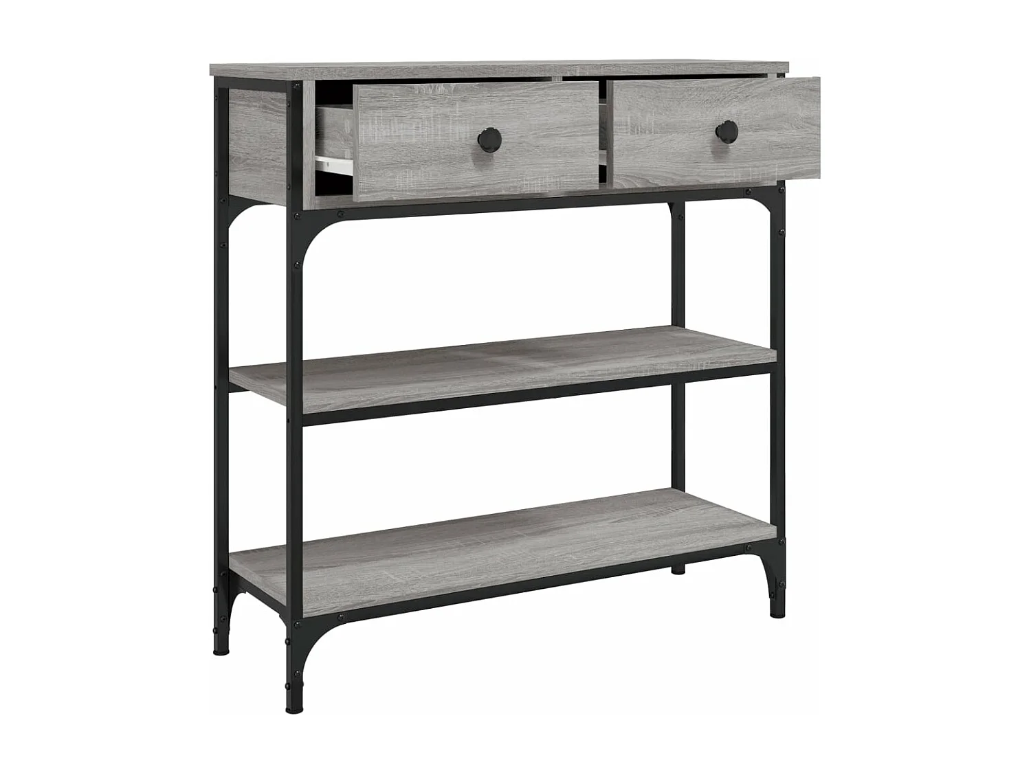 Table console sonoma gris 72,5x25x75 bois d'ingénierie