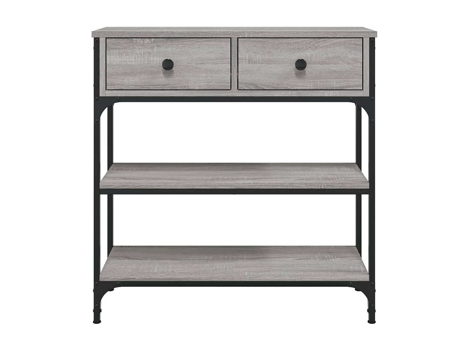 Table console sonoma gris 72,5x25x75 bois d'ingénierie