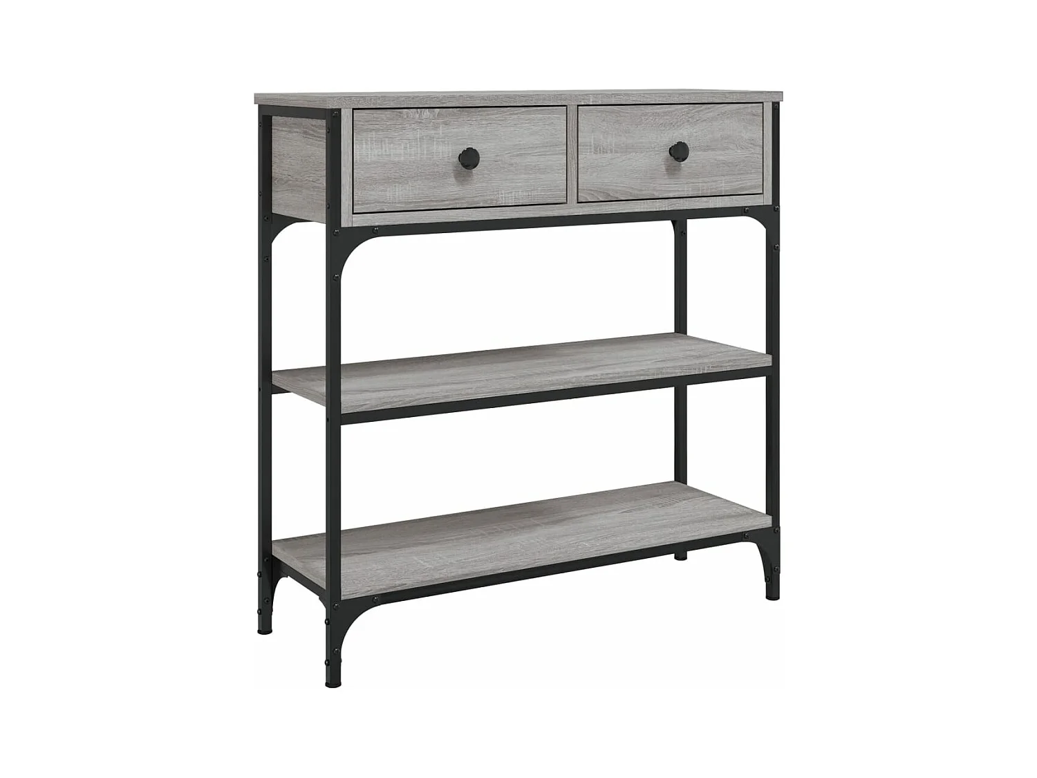 Table console sonoma gris 72,5x25x75 bois d'ingénierie