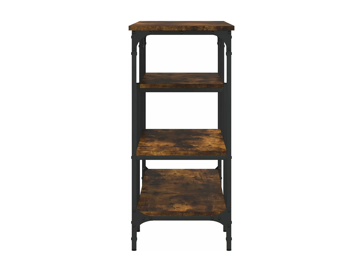 Table console avec étagères chêne fumé 100x35x75