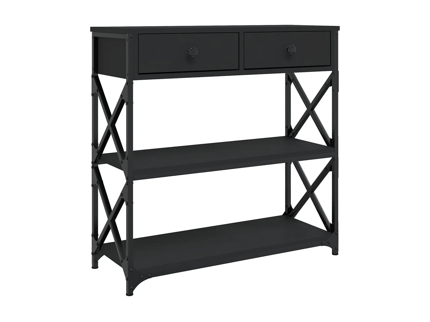 Table console noir 75x28x75 bois d'ingénierie