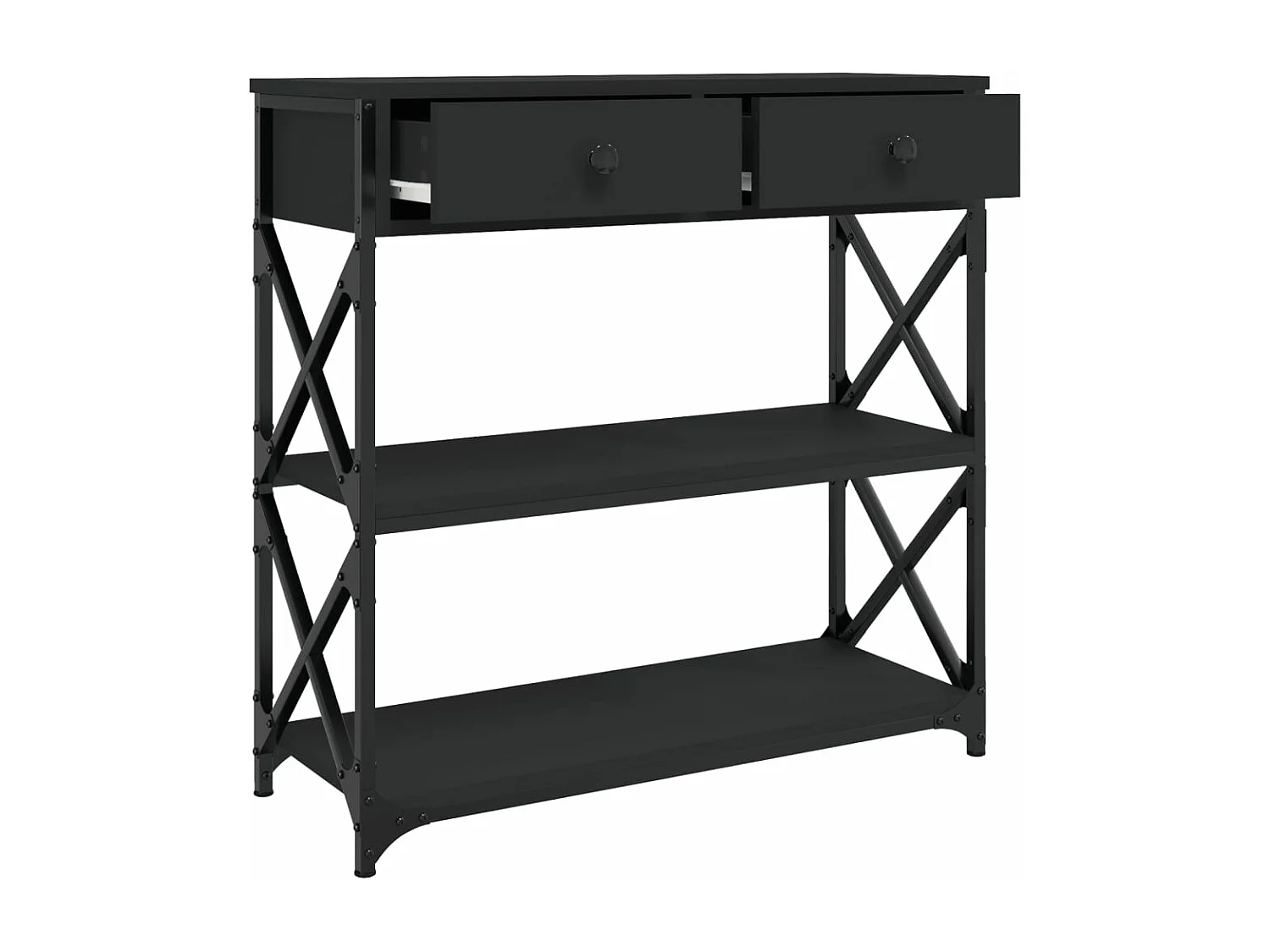 Table console noir 75x28x75 bois d'ingénierie