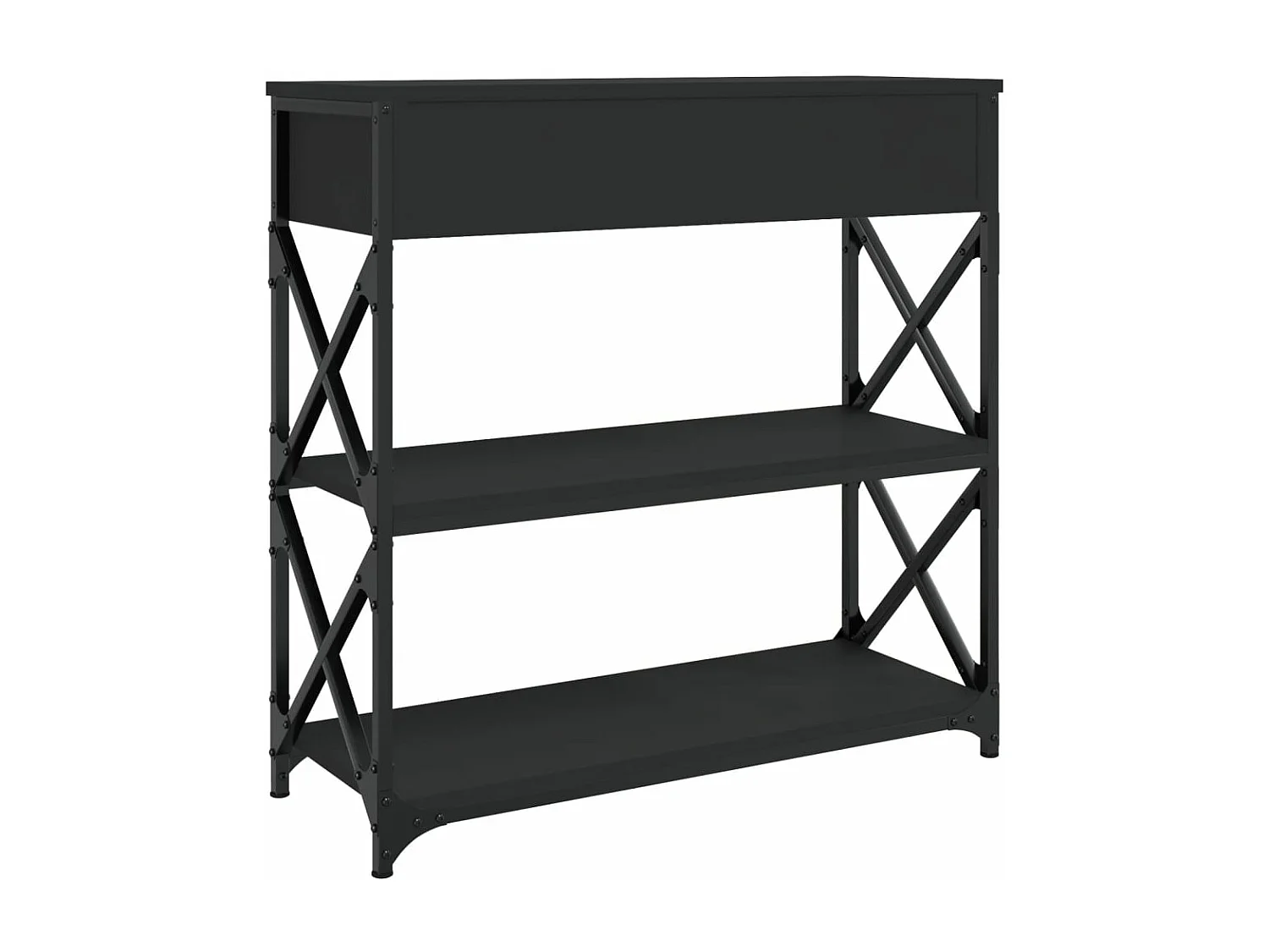 Table console noir 75x28x75 bois d'ingénierie