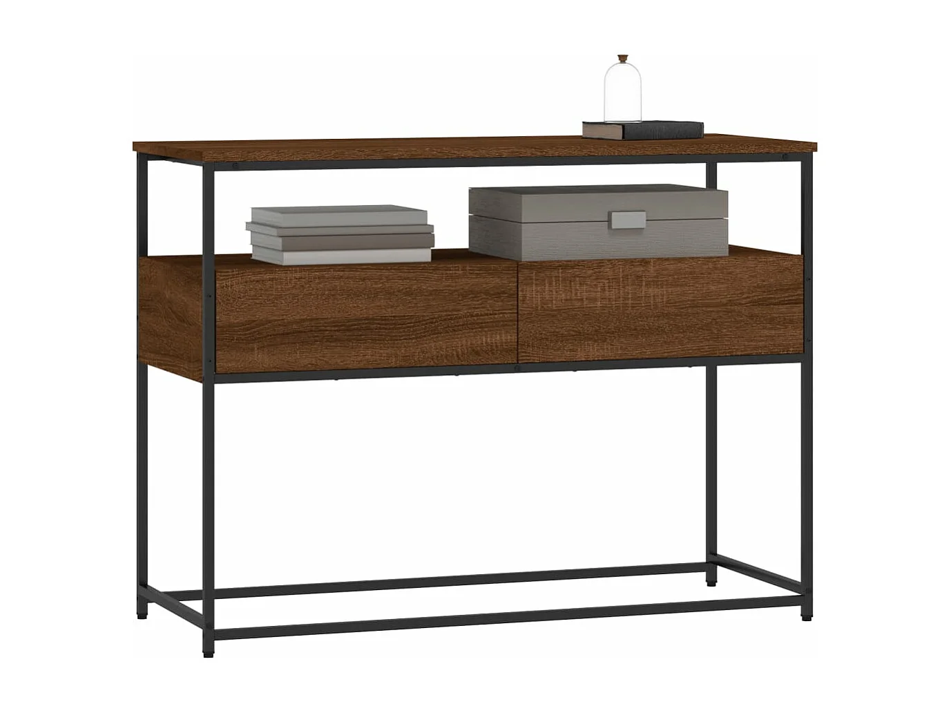 Table console chêne marron 100x40x75 bois d'ingénierie