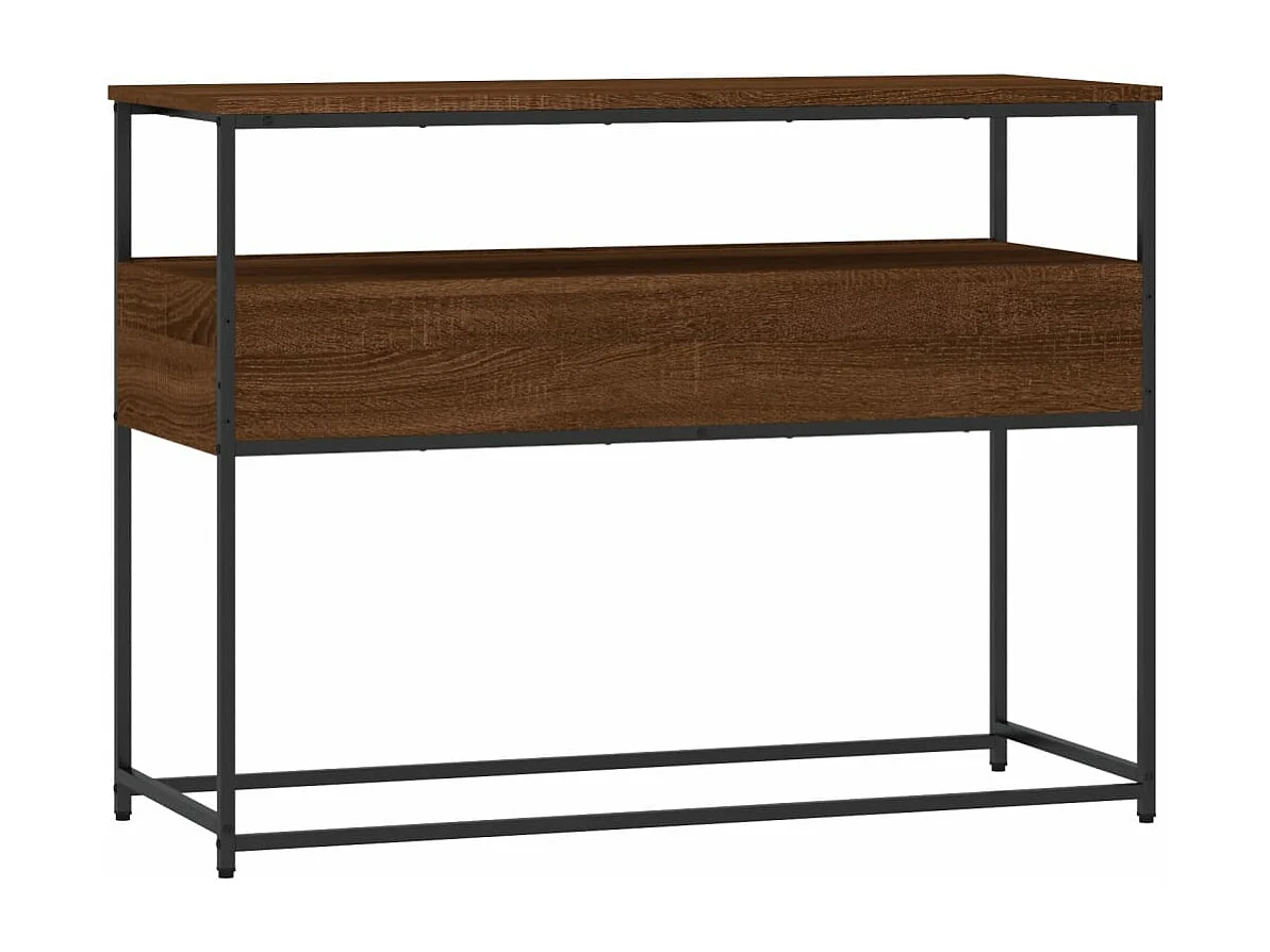 Table console chêne marron 100x40x75 bois d'ingénierie