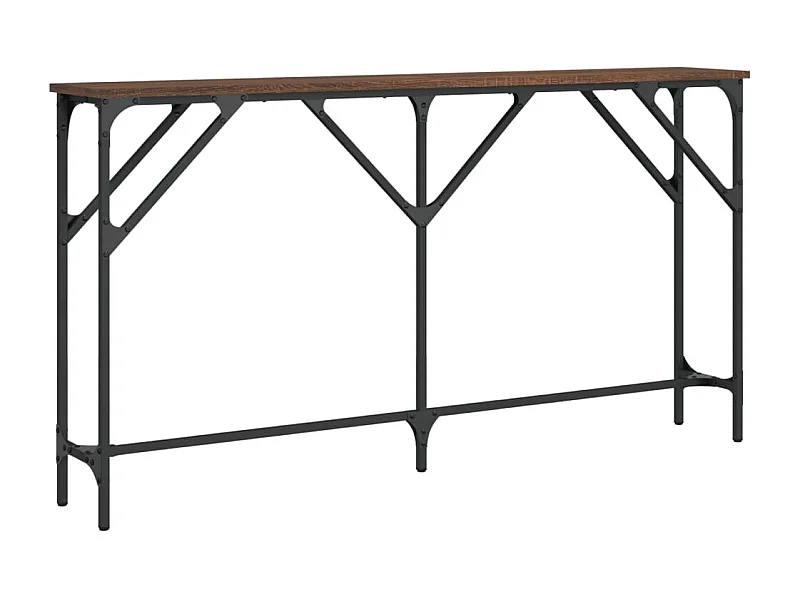 Table console chêne marron 140x23x75 bois d'ingénierie