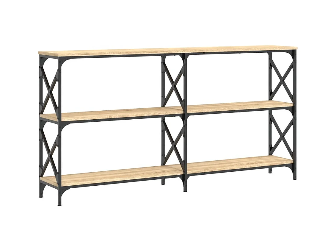 vidaXL Mesa consola madera de ingeniería roble Sonoma 156x28x80,5 cm Marrón