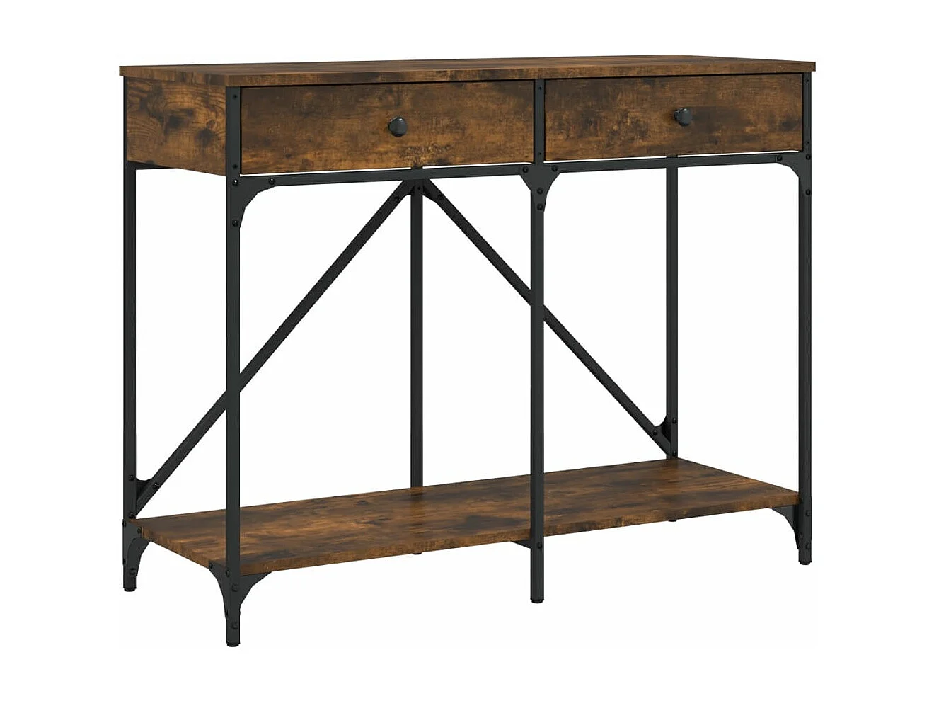 Table console chêne fumé 100x39x78,5 bois d'ingénierie