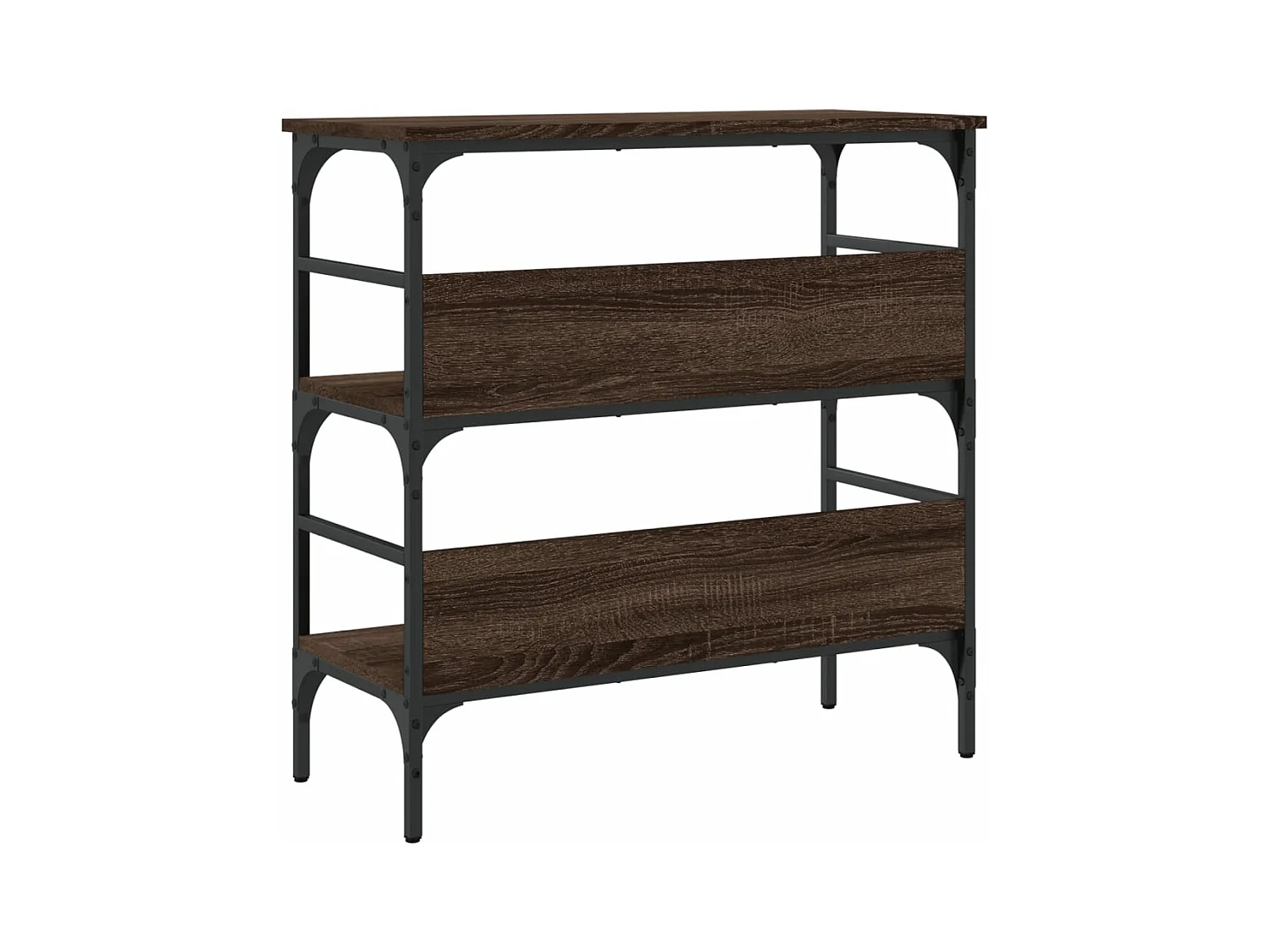 Table console chêne marron 75x32x75 bois d'ingénierie