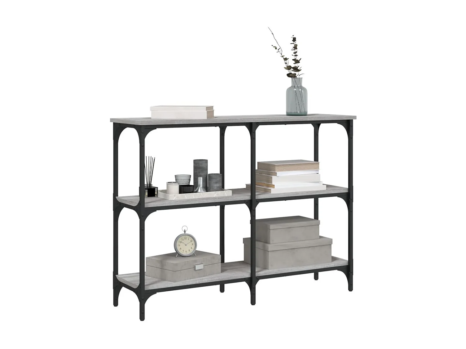 Table console sonoma gris 100x29x75 bois d'ingénierie