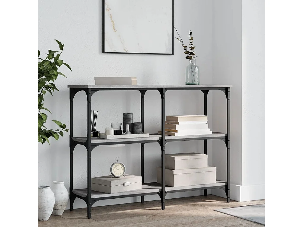 Table console sonoma gris 100x29x75 bois d'ingénierie