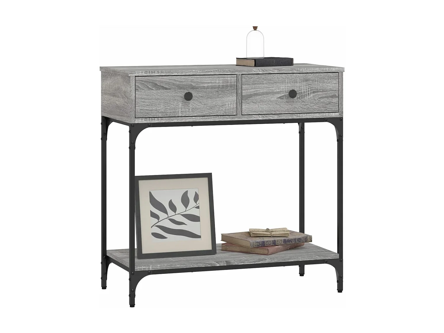 Table console sonoma gris 75x34,5x75 bois d'ingénierie