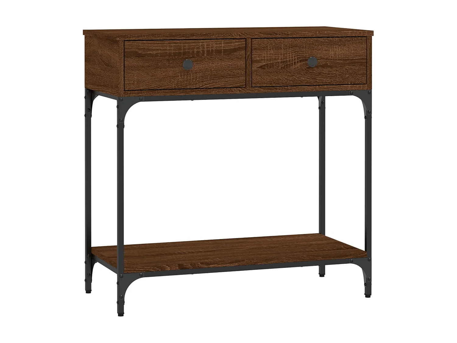 Table console chêne marron 75x34,5x75 bois d'ingénierie