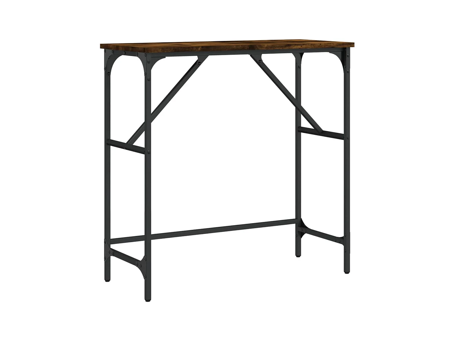 Table console chêne fumé 75x32x75 bois d'ingénierie