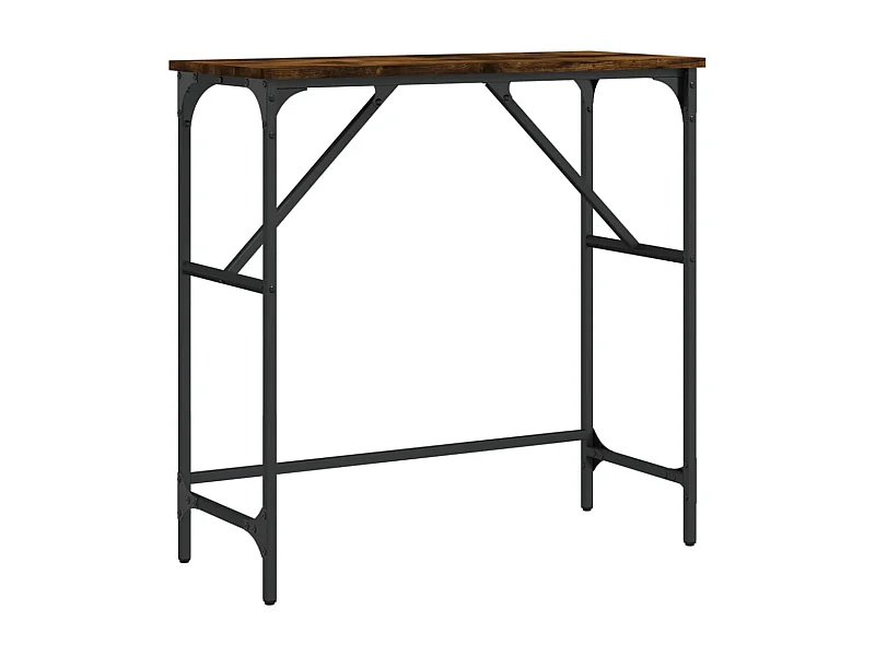 Table console chêne fumé 75x32x75 bois d'ingénierie