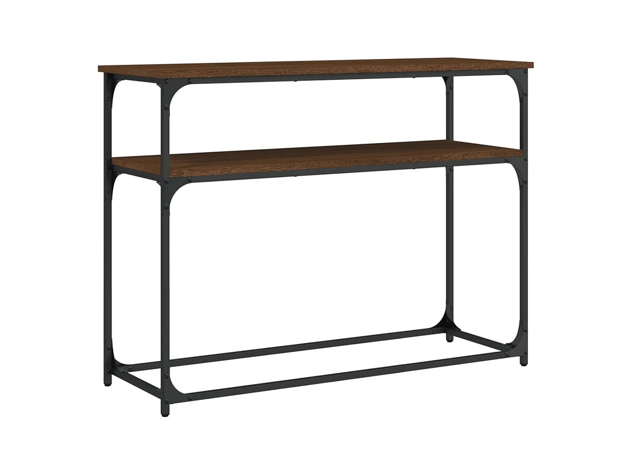 Table console chêne marron 100x35,5x75 bois d'ingénierie