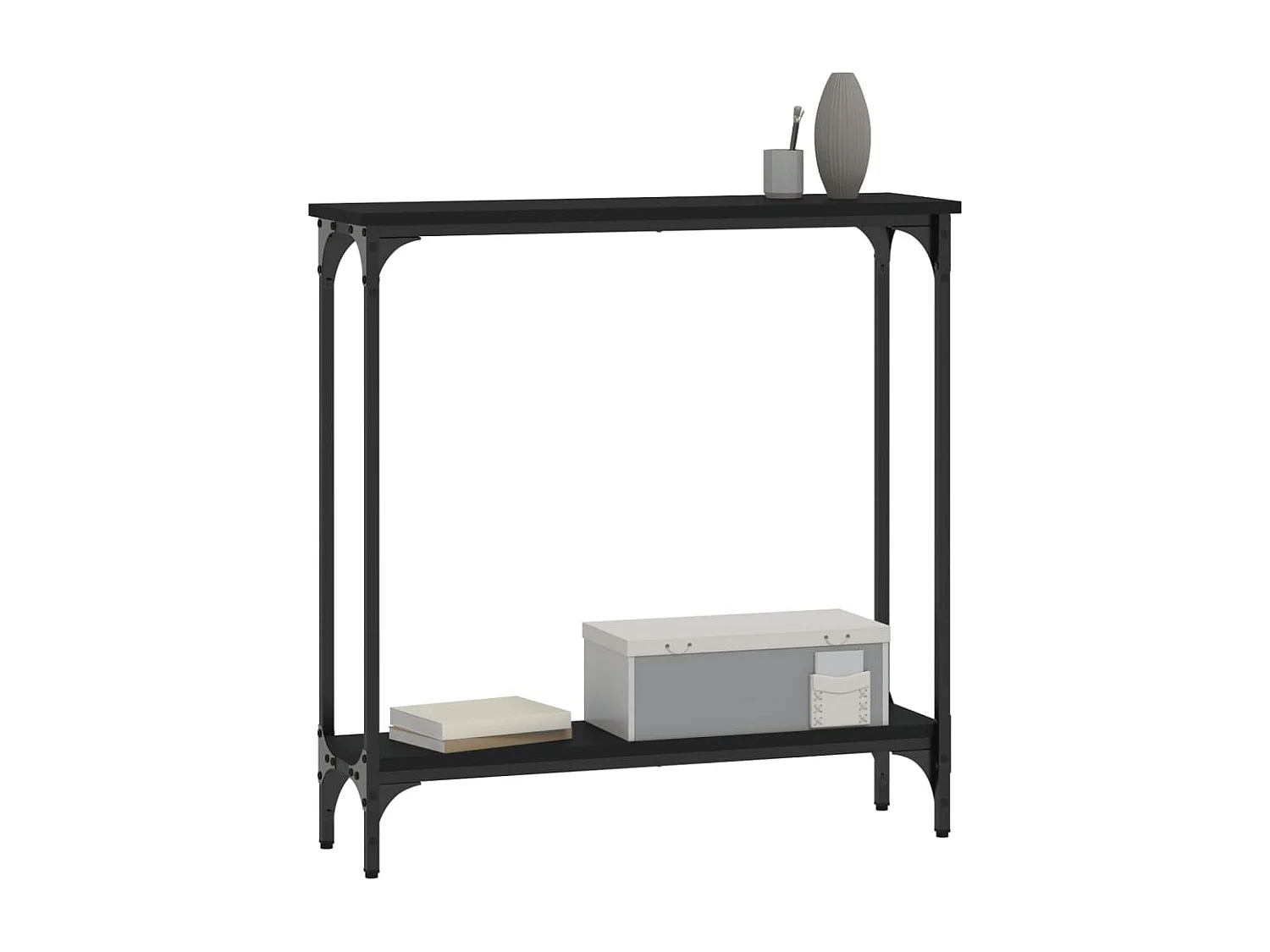 Table console noir 75x22,5x75 bois d'ingénierie