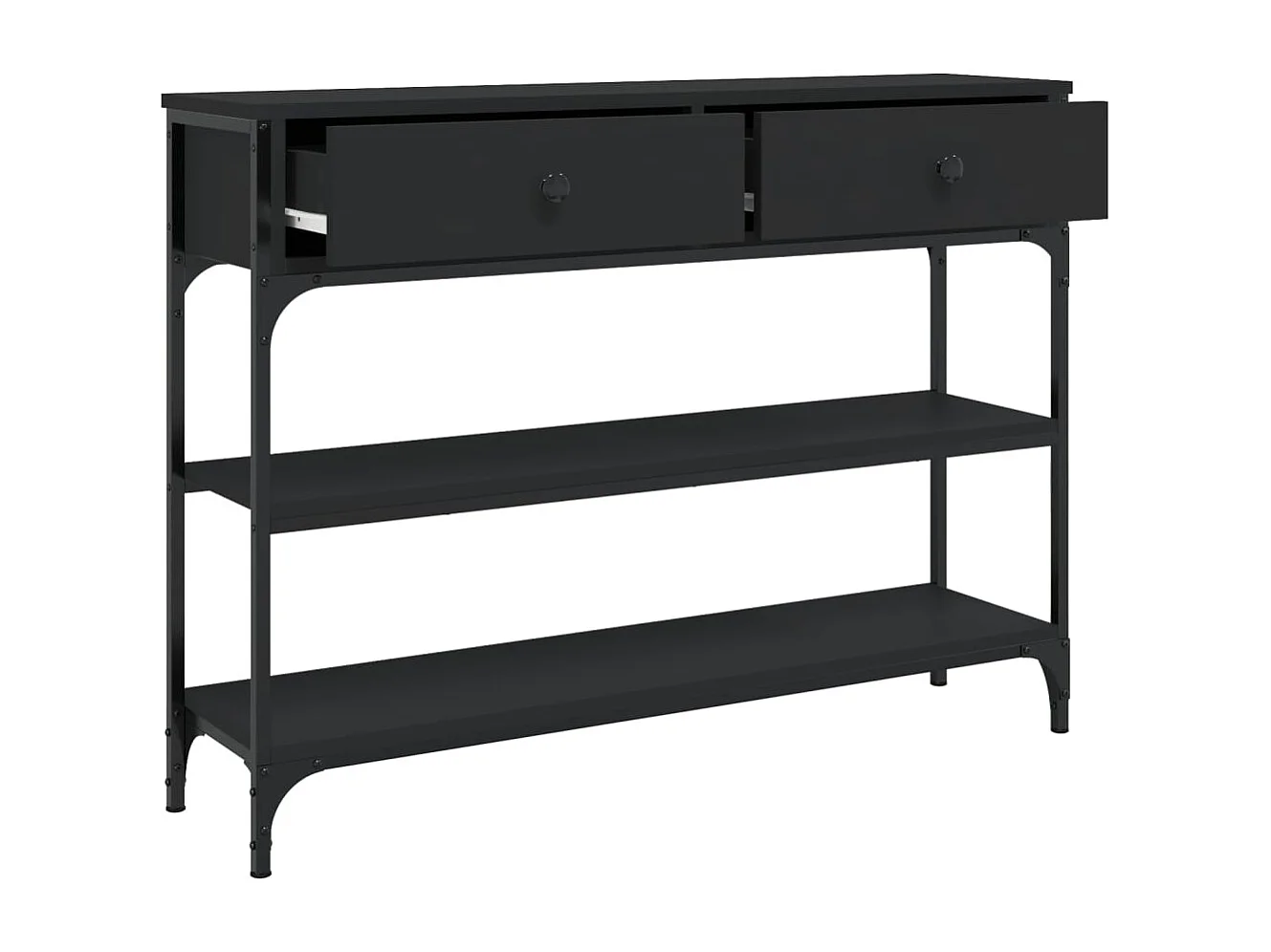 Table console noir 100x25x75 bois d'ingénierie