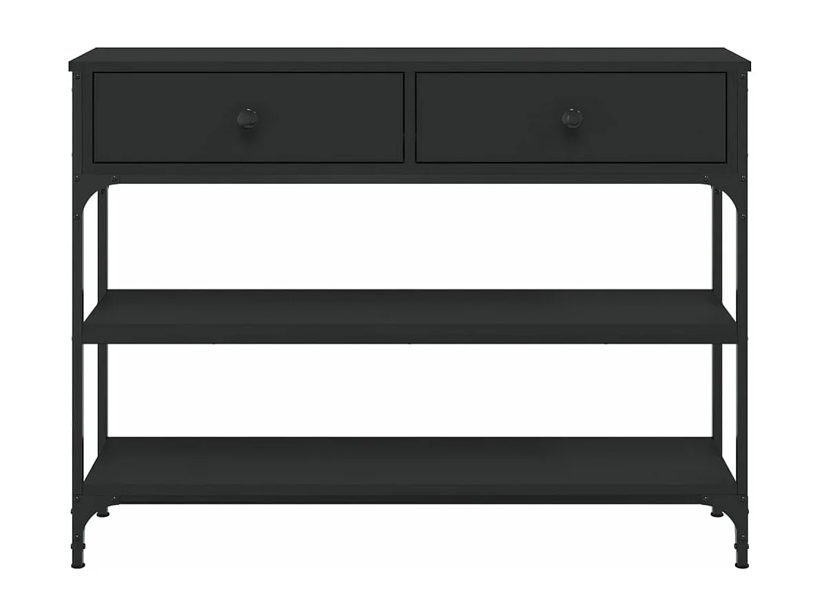 Table console noir 100x25x75 bois d'ingénierie