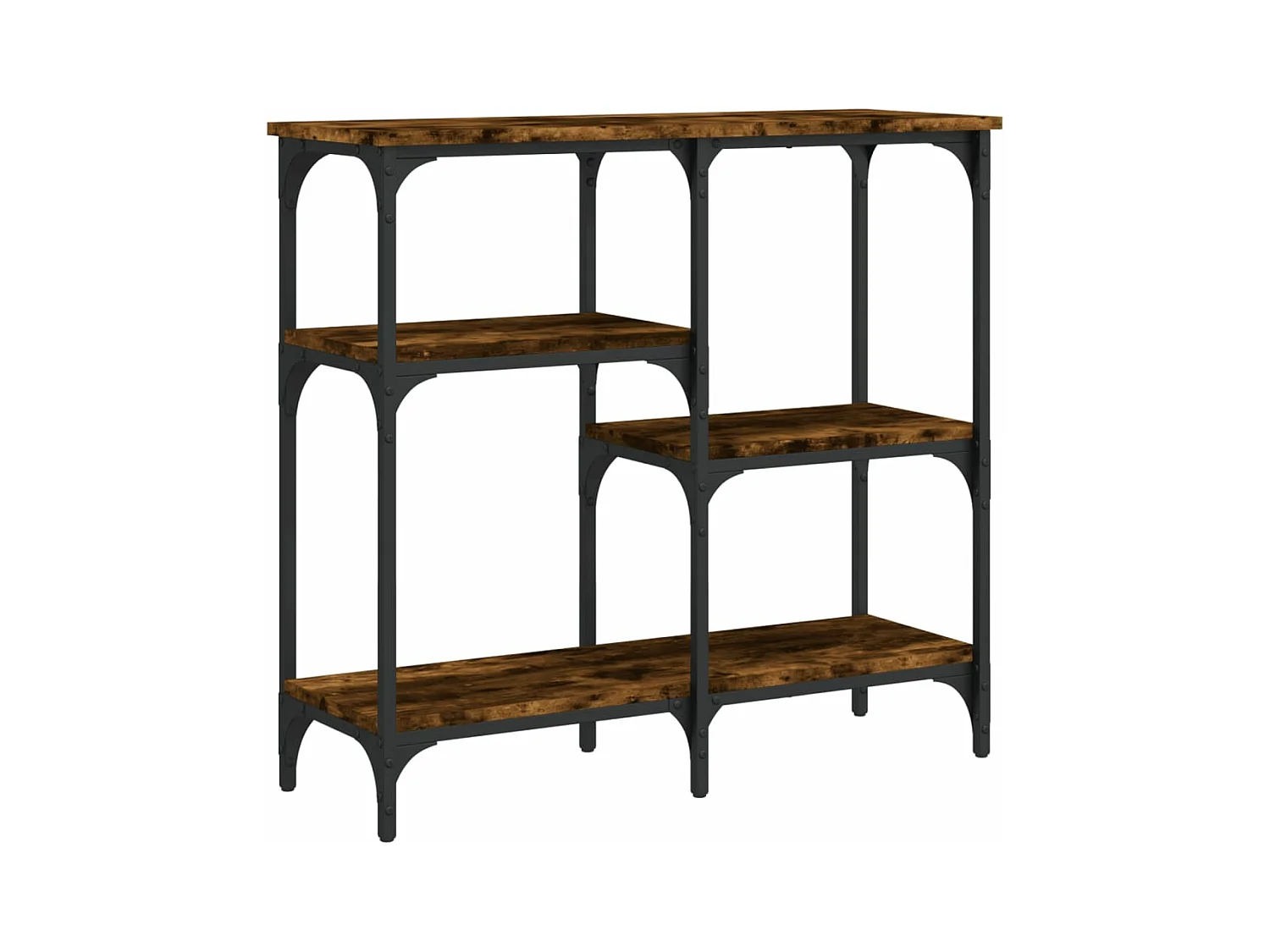 Table console chêne fumé 80x29x75 bois d'ingénierie