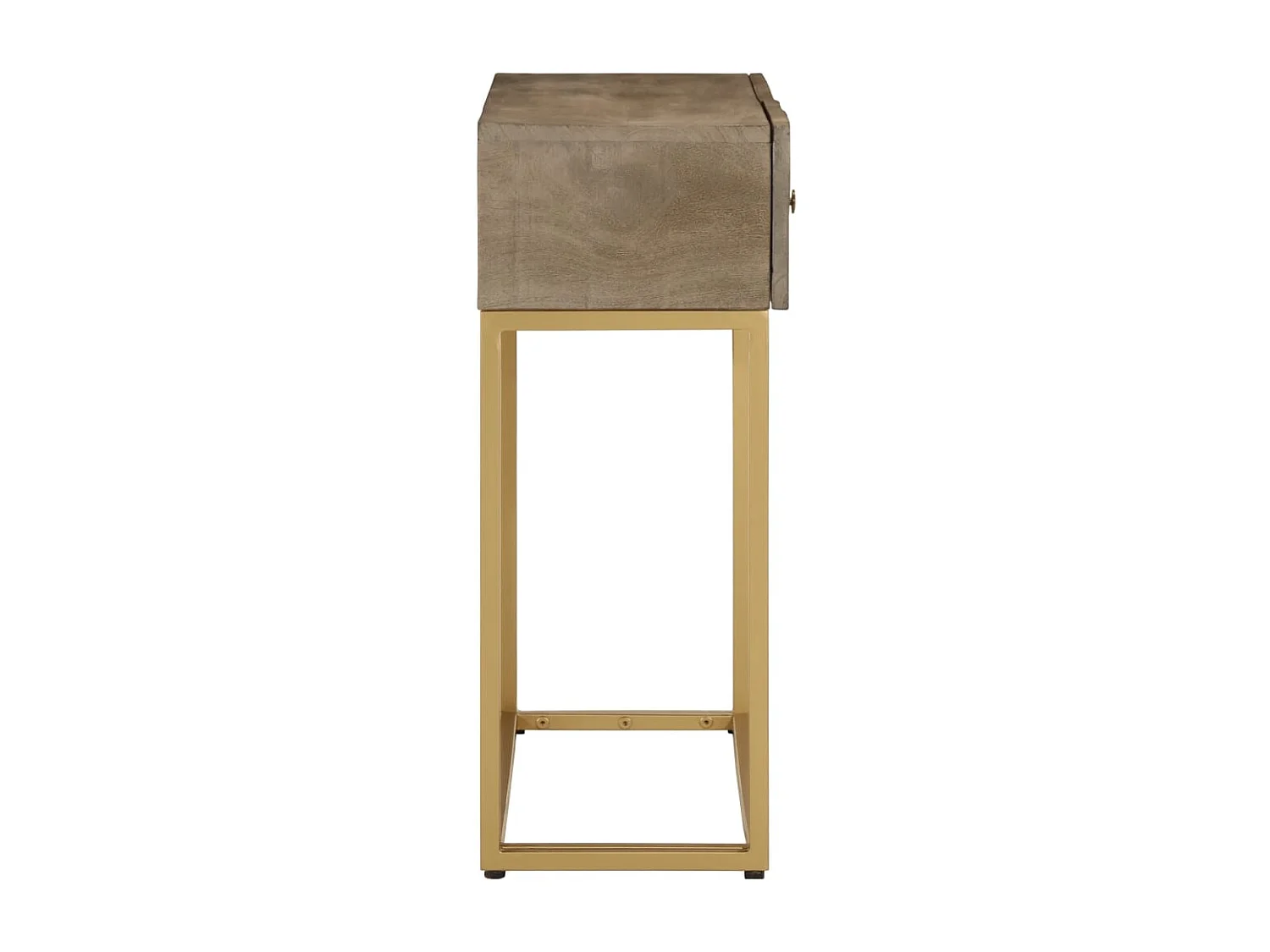 Table console 90x30x76 bois massif de manguier et fer